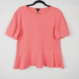 Halogen Knit Peplum Top Coral Size M
